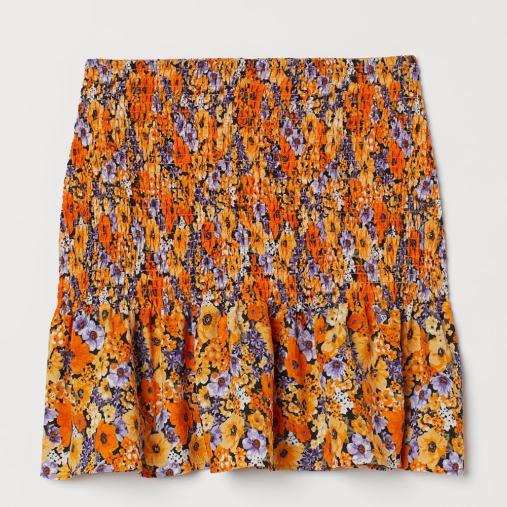 Floral Smocking Gathered Seam H&M SKIRT - NWT size S